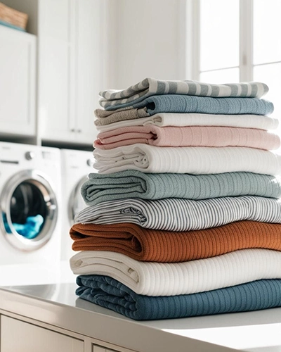 Fresh and carefully handled clothes after professional emergency laundry service in New Jersey