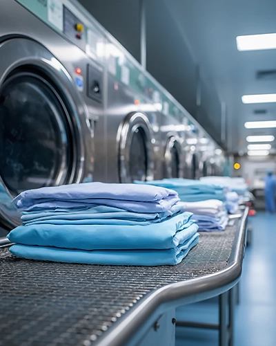 High patient volume medical laundry service supporting clinics with fast linen cleaning