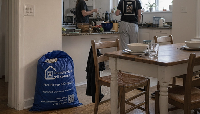 Same day laundry delivery service in NJ with fast pickup, cleaning, and doorstep delivery