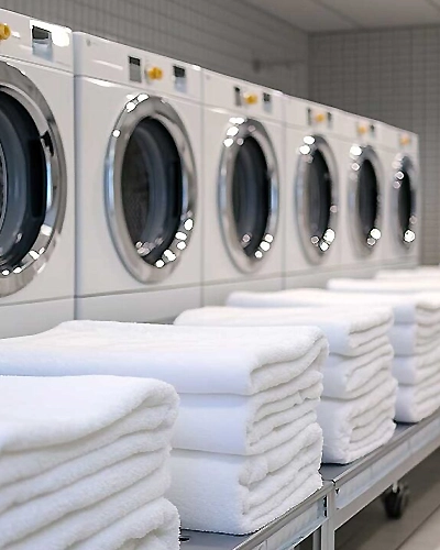 Large event laundry service for seasonal catering linens, uniforms, and tablecloths in NJ