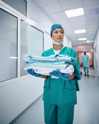 LaundryNest Express medical linen cleaning service for clinics, hospitals, and healthcare centers