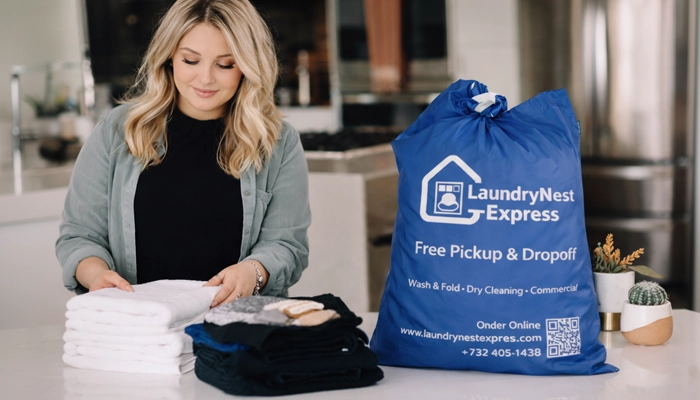 Freshly cleaned and folded laundry prepared for home or business delivery in Mercer County New Jersey