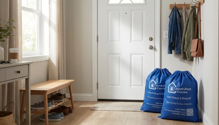 Free doorstep laundry pickup service in Lincroft NJ with quick wash and fold and convenient delivery