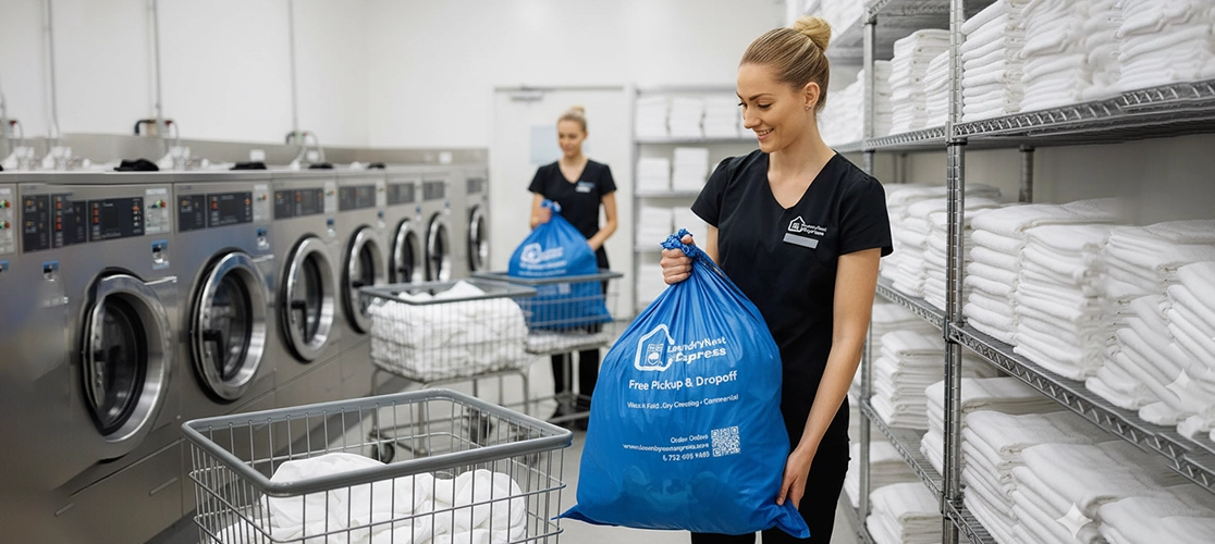 Laundry pickup and dry cleaning service in New Jersey for homes and businesses with fast delivery