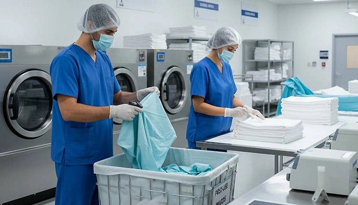 Medical laundry service in NJ for clinics and healthcare centers with hygienic linen cleaning