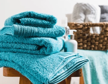 Household towel laundry service in NJ for bath towels, hand towels, face towels, and linens